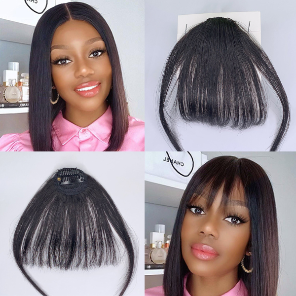 100% Real Human Hair Clip In Bangs Human Hair Extensions