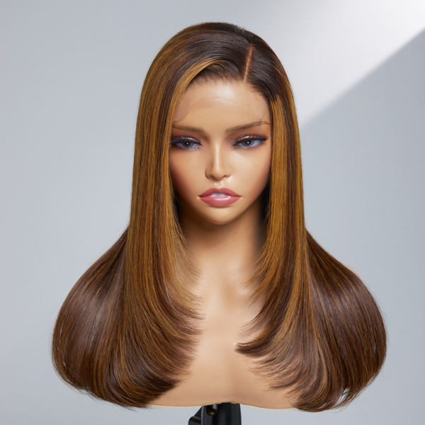 Limited Design , Saletta Sparkle Galaxy Layered Cut Glueless 5x5 Closure HD Lace Wig Pre-bleached