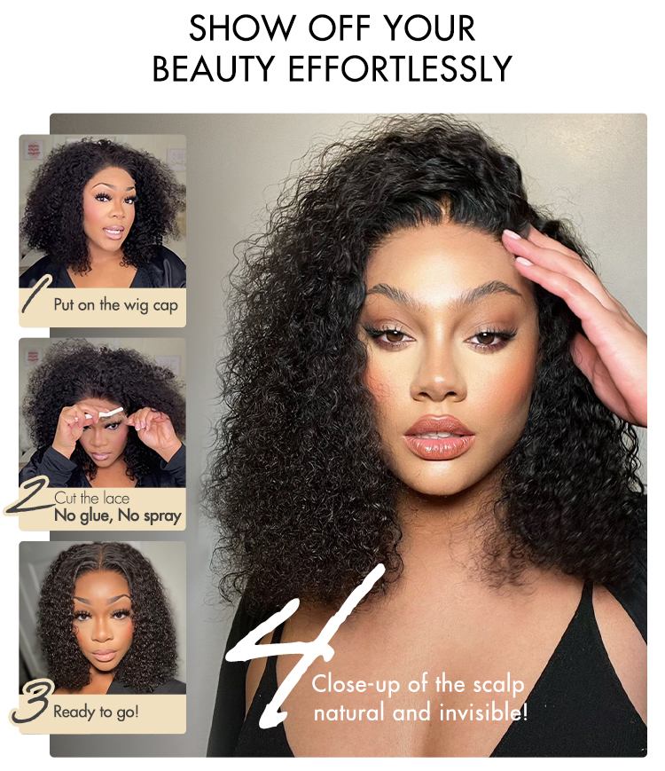 Go Natural Ease  Kinky Curly Full Hair Glueless 5x5 Closure Lace Mid –  Luvme Hair