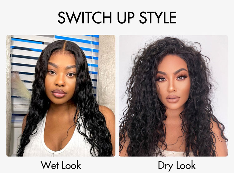 Switch up style in wet look and dry look,