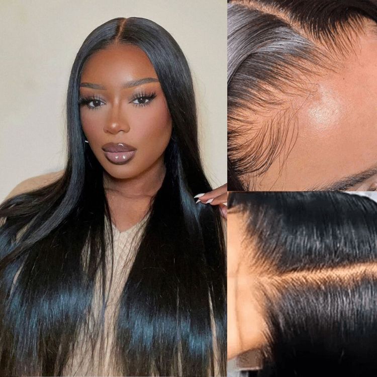 Luvme Hair 180% Density , Silky Straight Glueless 5x5 Closure HD Lace Long Wig , Large & Small Cap Size