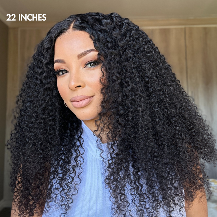Go Natural Ease | Kinky Curly Full Hair Glueless 5x5 Closure Lace Long Curly Wig Ready to Go - US Only