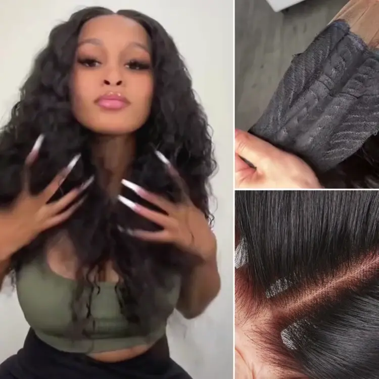 AiryFitâ¢ Scalp Care Wigs - Deep Parting Water Wave Human Hair Wig Glueless 11x6 Frontal HD Lace Curly Wig