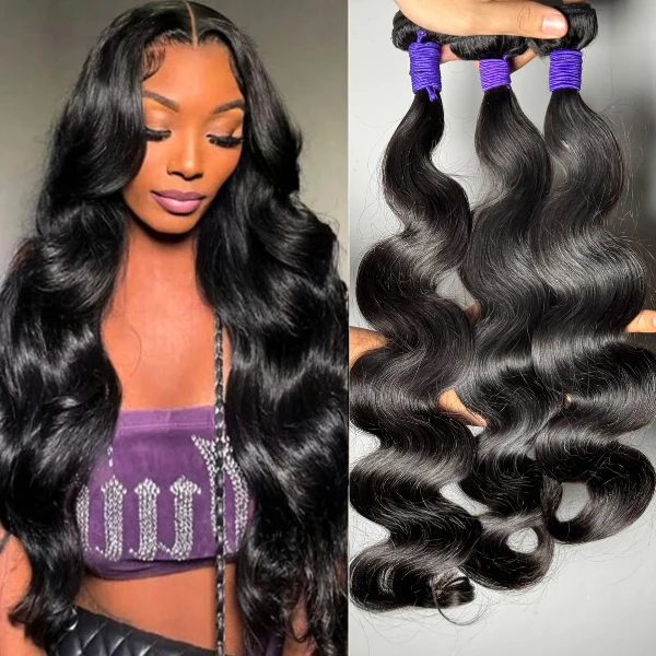 3pcs Body Wave / Water Wave / Deep Wave / Yaki Straight / Silky Straight 100% Virgin Human Hair Bundles-image-3540519551005
