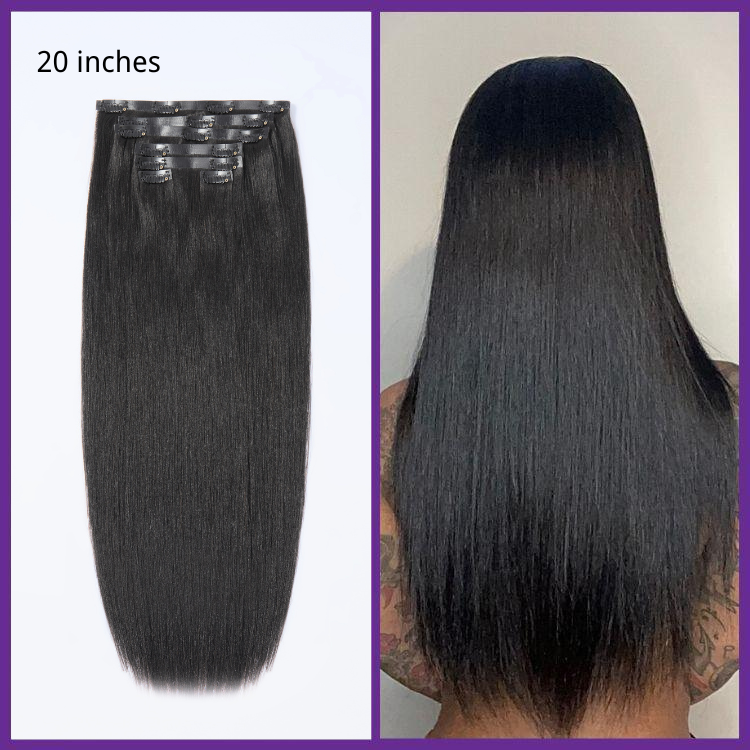 Straight / Body Wave / Kinky Curly / Yaki Straight / Kinky Straight / Messy Curly Clip in Hair Extensions Real Human Hair Pieces 135g 9pcs / 7pcs with-image-41040042098778