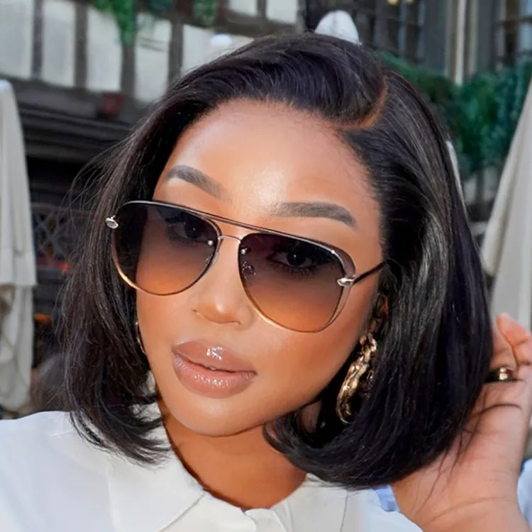 PreMax Wigs - Natural Black / Blonde Highlight C Part Glueless Lace Front Bob Wig