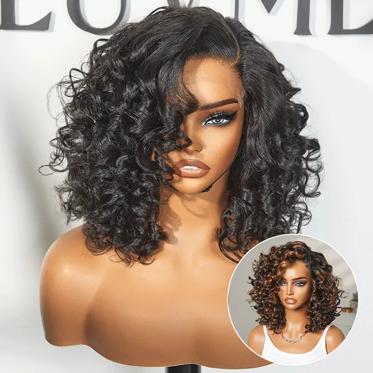 Luvme Hair Mature Bouncy Curl Left C Part Glueless Minimalist HD Lace Wig Pre-Cut Lace-image-40291878666330