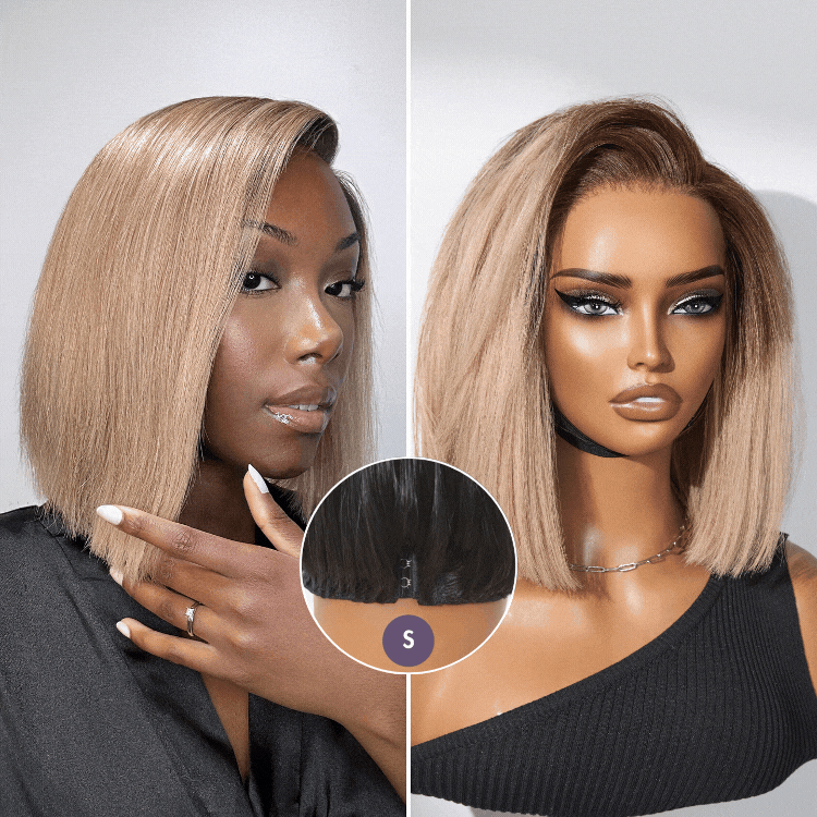 Luvme All-Day Comfortâ¢ Wig Ash Blonde Blunt Cut Bob Glueless Minimalist HD Lace Short Bob Wig Pre-Cut Lace
