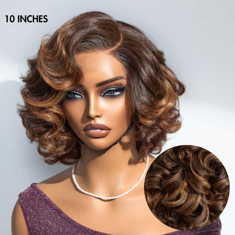 New Customers Only | 1 SEC INSTALL WIG | Mature Boss Brown Ombre Highlight / Natural Black Loose Wave Glueless Minimalist HD Lace Wig-image-42016648036442