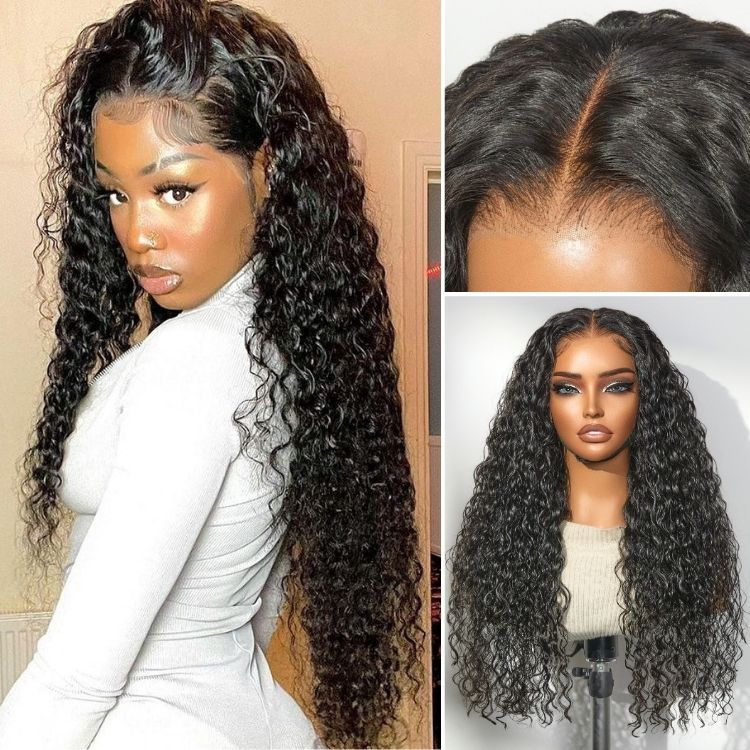 PreMax Water Wave Glueless Flexi-Fit Drawstring 13x4 Frontal Lace Fluffy Curly Wig Pre-Cut Lace