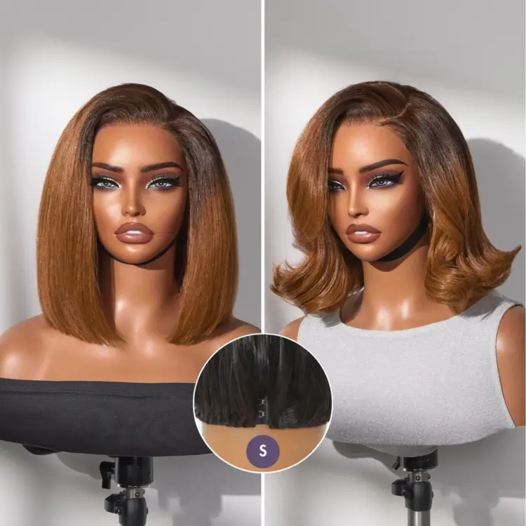 Luvme All-Day Comfortâ¢ Wig Blunt Cut Bob Glueless Minimalist HD Lace Short Human Hair Wig Pre-Cut Lace-image-41893442814042
