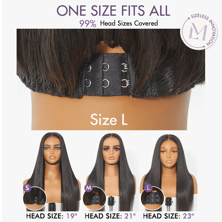 AiryFitâ¢ Scalp Care Wigs - Silky Straight Middle Part Glueless 5x5 Closure Lace Long Wig Pre-Cut Lace