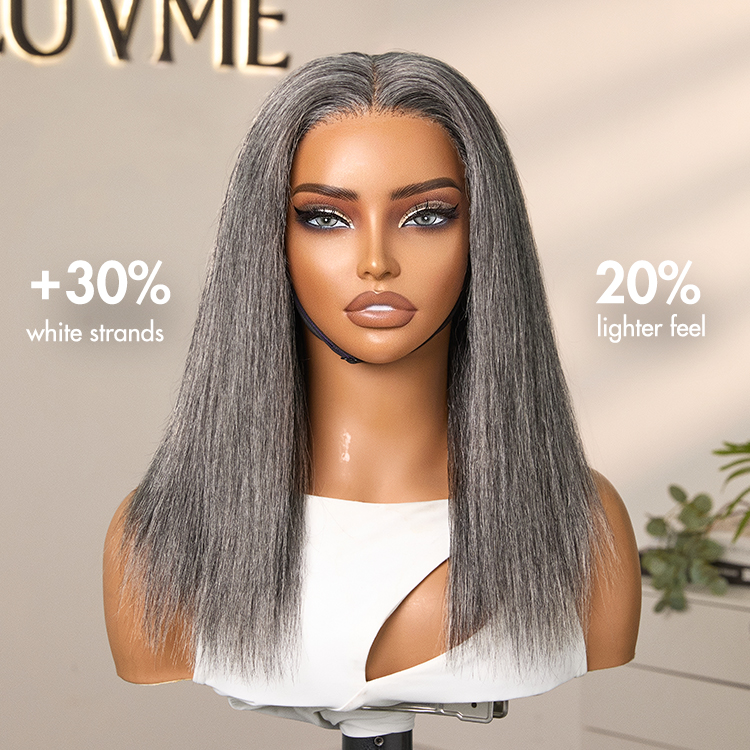 Salt and Pepper Straight Glueless Minimalist HD Lace T Part Grey Wig Pre-Cut Lace