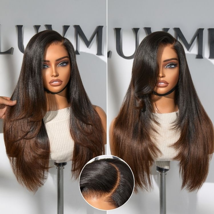 Luvme All-Day Comfortâ¢ Wig Layered Light Yaki Straight / Loose Body Wave Glueless 7x6 Closure HD Lace Human Hair Wig Pre-Cut Lace