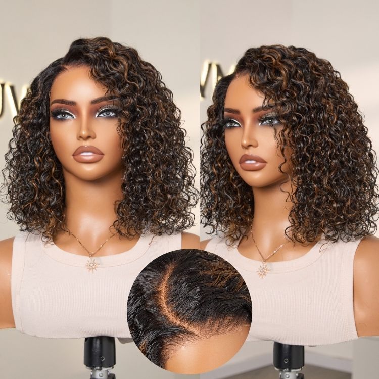 Wet and Wavy 5x5 Closure Pre-Cut Lace Water Wave Wig Glueless Side Part Human Hair Wig