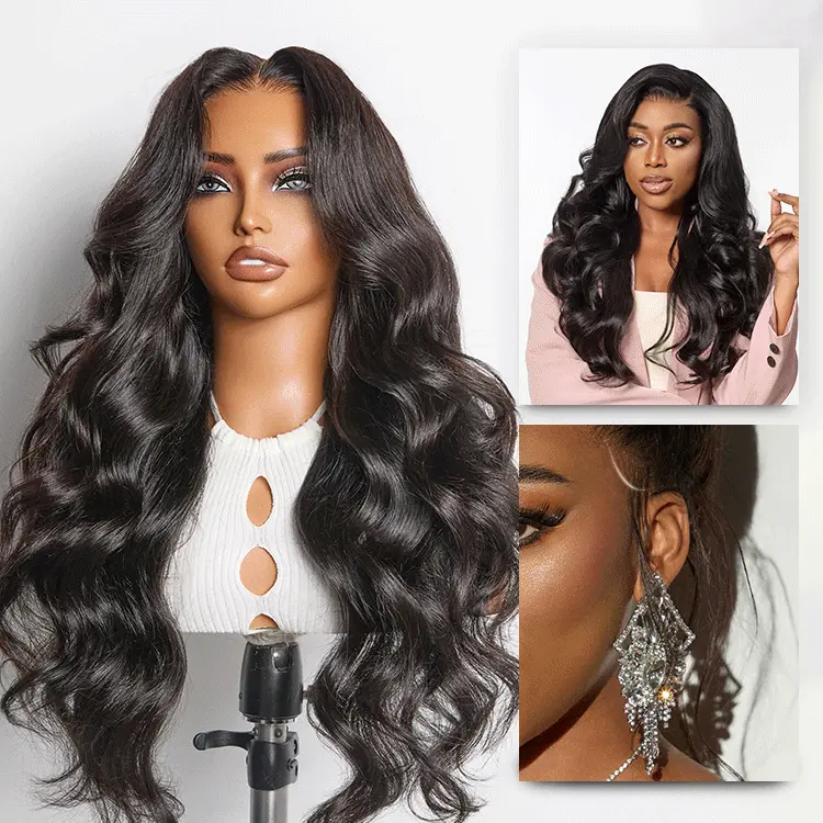NatureMAXâ¢ 200% / 250% Density Loose Wave Glueless Ear-to-ear 13x4 HD Lace Front Wig Pre-Cut Lace Flexi-Fit Drawstring Cap-image-42126871265370