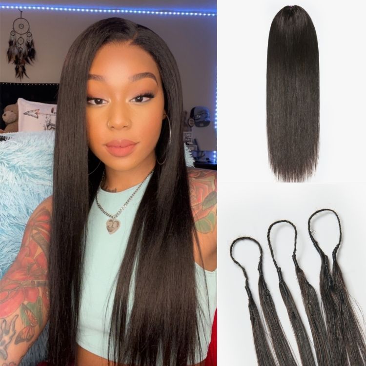 Readitressâ¢ Pre-Separated Feather Crochet Human Hair for Miracle Knots Boho Braids | Silky Straight Protective Style (Free Gifts Included) - US Only-image-42310666158170