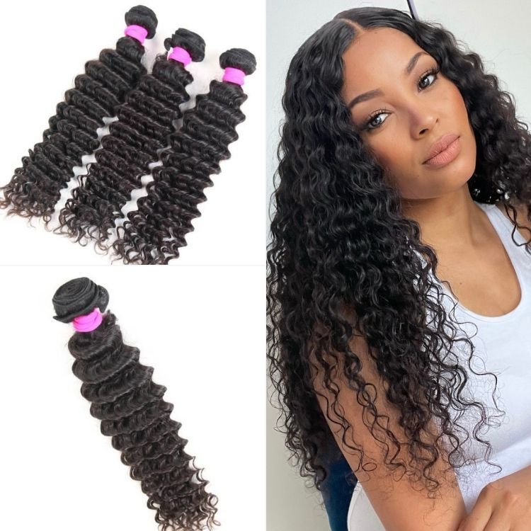 3pcs Body Wave / Water Wave / Deep Wave / Yaki Straight / Silky Straight 100% Virgin Human Hair Bundles-image-3540523122717