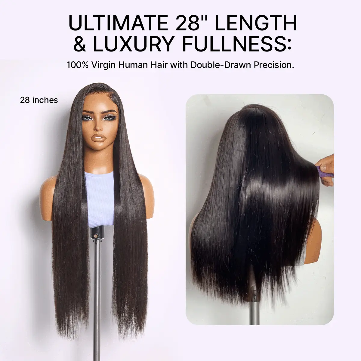 MyOwn-Fit™ PartingMax Glueless Personalized Comfort Wig 250% Density Bone Straight with Baby Hair 7x6 Closure HD Lace Wig Pre Cut & Plucked & Bleach